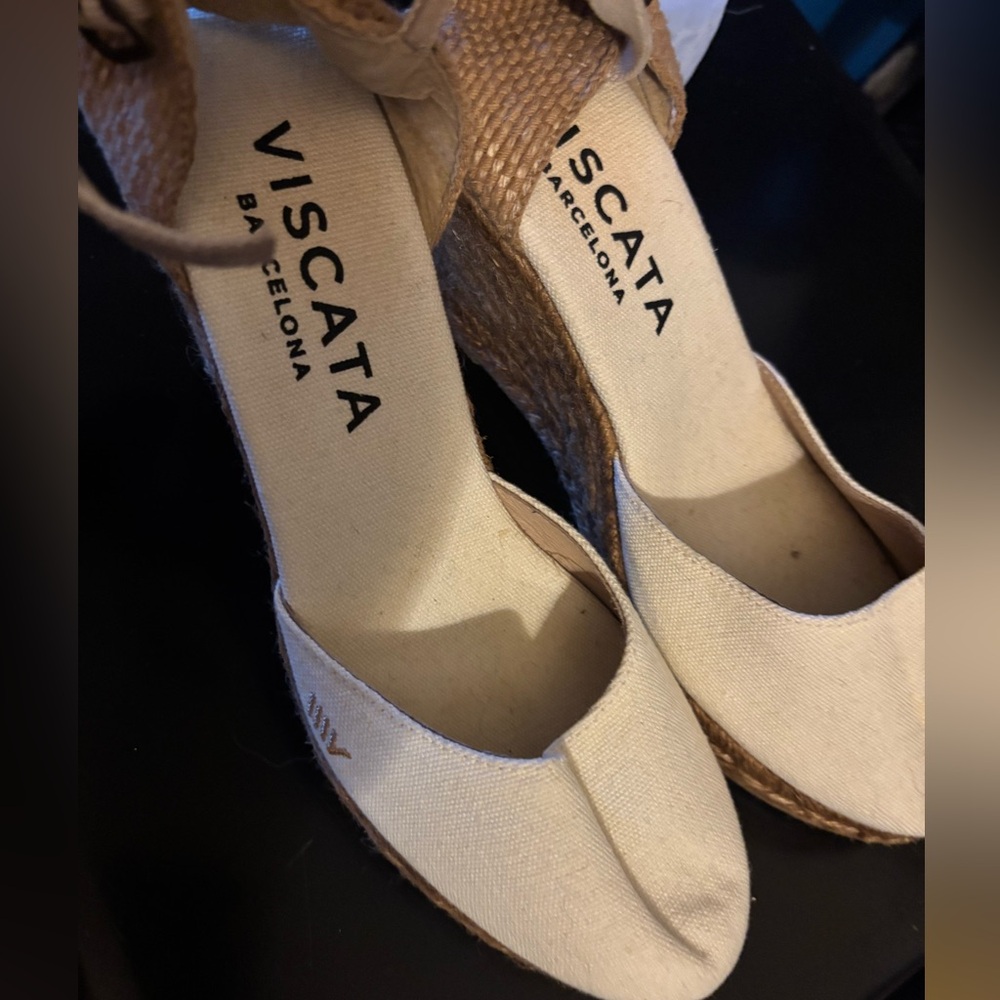 Women's Cream Espadrille Wedges